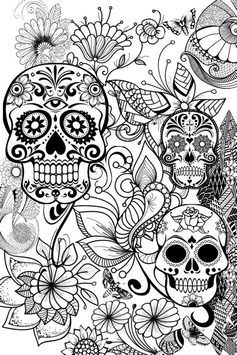 The best printable free coloring pages! Adult Coloring Pages Abstract Skull - Part 3 | Free ...