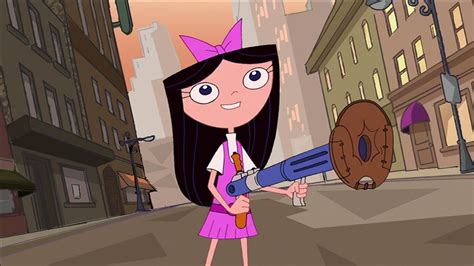 Image Isabella With Baseball Launcher Phineas And Ferb Wiki
