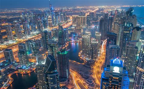 Download Wallpapers United Arab Emirates Dubai 4k Panorama