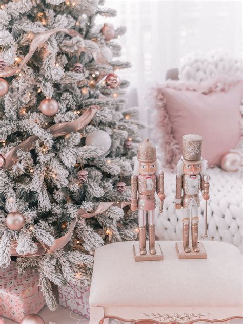 Couture Rose Gold And Blush Christmas Tree Decoration Details Pink