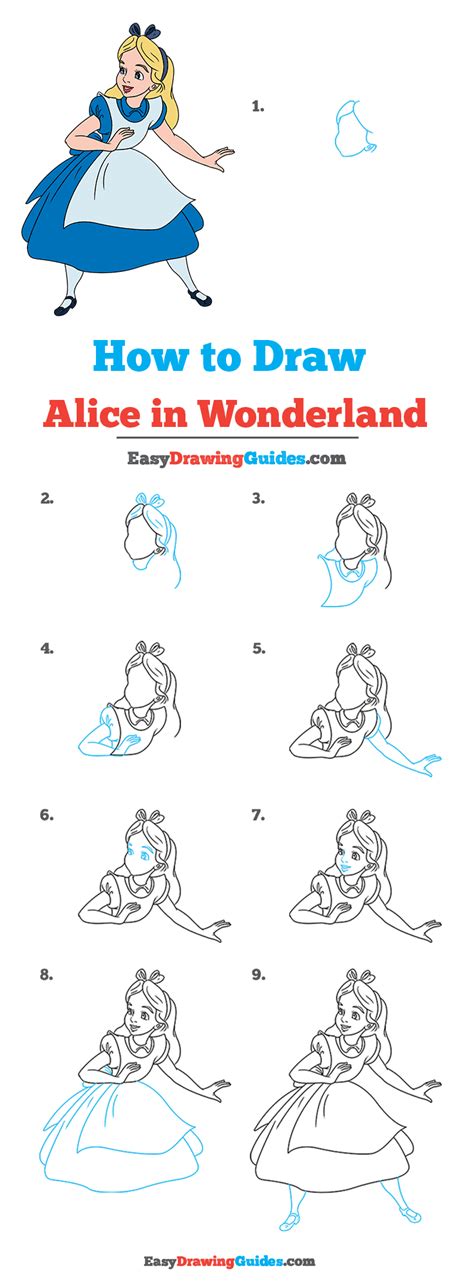 How To Draw Alice In Wonderland Easy Easy Step By Step Alice In