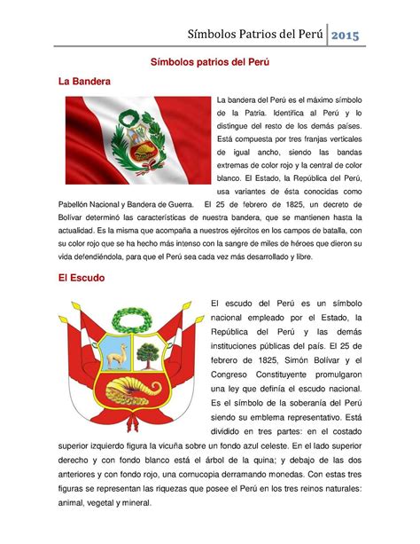 Dibujos De Los Simbolos Patrios Del Peru Get To Know The National Symbols Of Peru During Peru