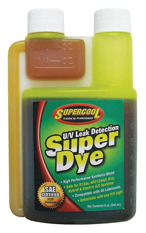Supercool Uv Leak Detection Dye Green Size 8 Oz 49yz8522816