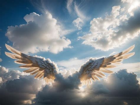 Premium Ai Image Angel Wings Formed From Clouds Captured In Seven