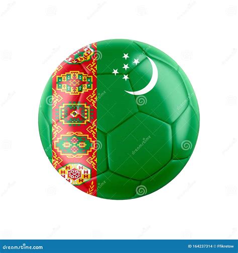 Soccer Football Ball With Flag Of Turkmenistan Stock Illustration