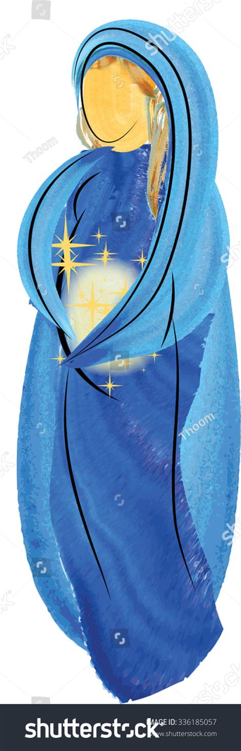 Blessed Virgin Mary Pregnant Abstract Artistic Stock Illustration