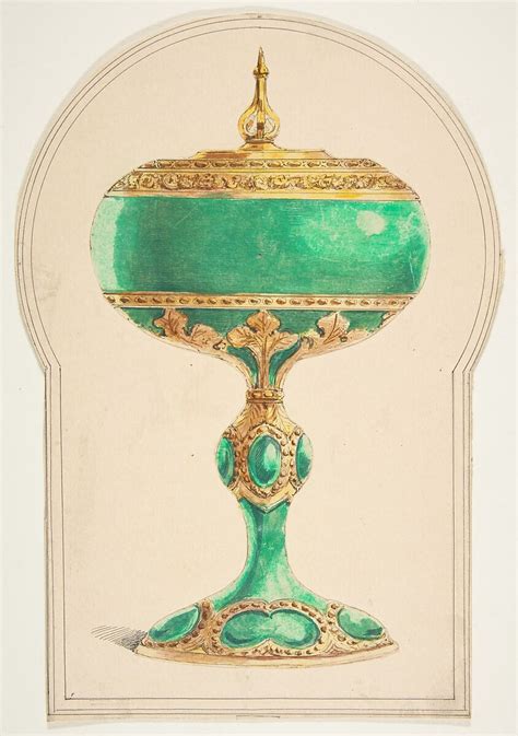 Anonymous French 19th Century Design For A Chalice With Lid The