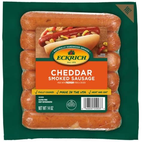 Eckrich Cheddar Smoked Sausage 14 Oz Smiths Food And Drug