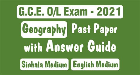 Gce Ol 20212022 Geography Past Paper With Marking Scheme