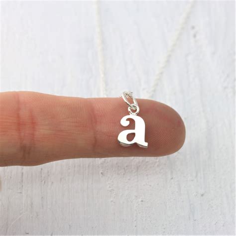 Sterling Silver Lower Case Initial Necklace Letter Necklace Etsy