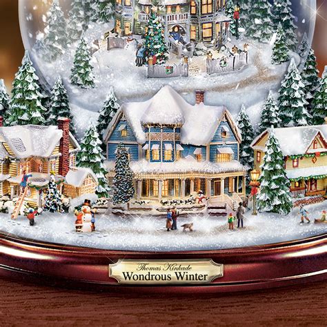 Thomas Kinkade Wondrous Winter Christmas Tree Snowglobe Ebay