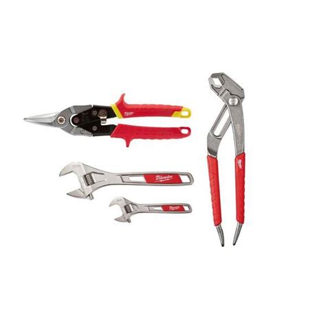 Milwaukee 6 In And 10 In Adjustable Wrenches 10 In V Jaw Pliers