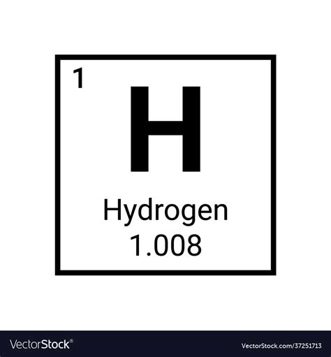 Hydrogen Periodic Table Element Symbol Royalty Free Vector