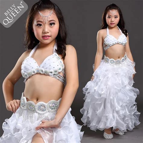 new girls belly dance costumes senior stones bra top belt skirt 3pcs belly dance set for girls
