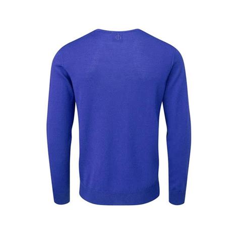 Oscar Jacobson Merino V Neck Sweater Royal Blue