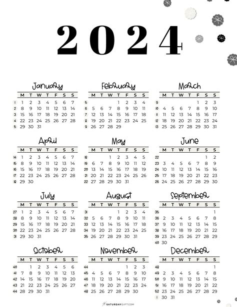 Calendar 2024 2024 2024 Calendar With Week Numbers