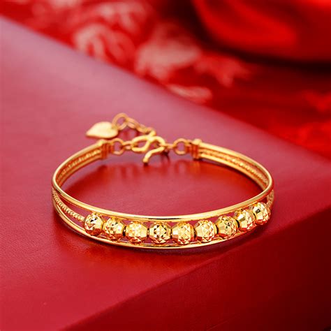 24k Pure Gold Bracelet Real 999 Solid Gold Bangle Simple Fashion