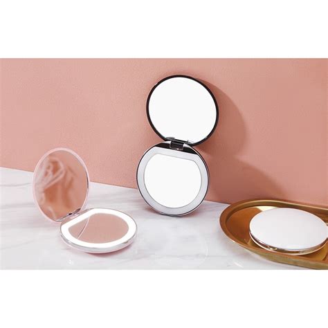 Portable Mini Led Light Makeup Mirror Touchable Screen Foldable Sensing Lighting Makeup Mirror