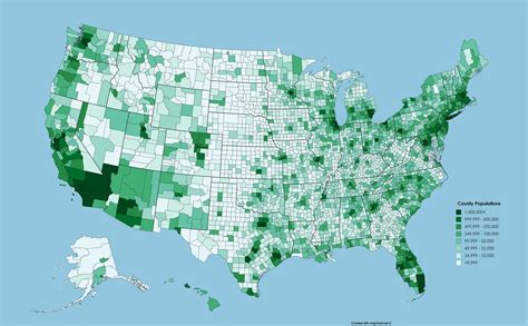 USA County Population Map (Individual states in comments) [6900x4275 ...