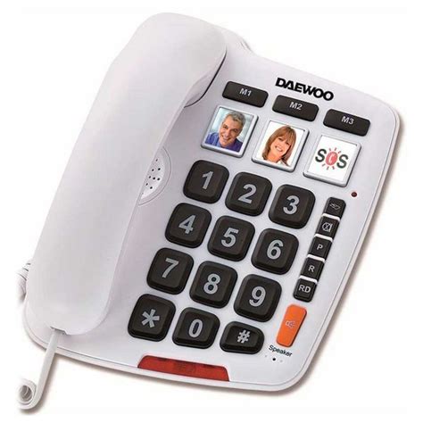 Teléfono Fijo Para Mayores Daewoo Dtc 760 Led Blanco Descuentos Alminuto