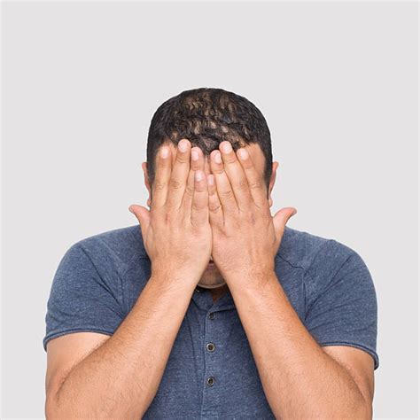 Hands Covering Eyes Isolated Embarrassment Men Stock Photos Pictures