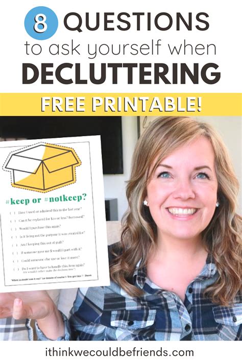 Decluttering Questions To Ask Yourself Free Printable In 2020