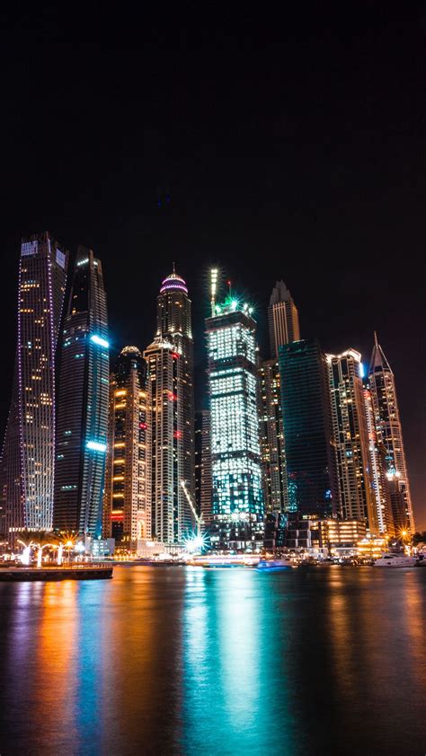 Download Wallpaper 1080x1920 Dubai United Arab Emirates Skyscrapers