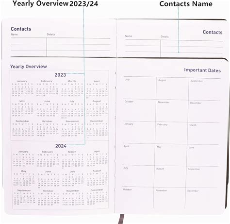 Daily Planner Diary 2023 2024 18 Month A5 Black 72023 122024 Ebay