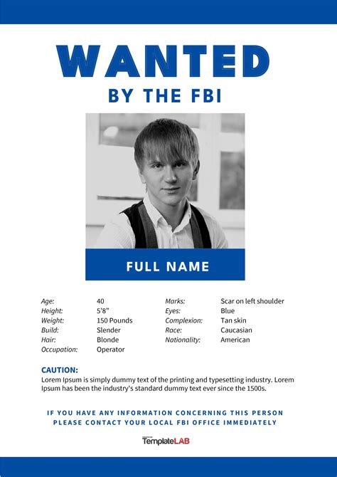 19 FREE Wanted Poster Templates FBI And Old West