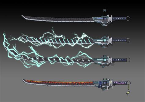 Artstation Lightning Fragmented Katana Concept Cyberpunk