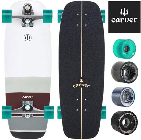 Carver Skateboards Mini Simms Surf Skateboard 2750 C7 Graphite