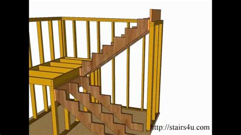 How To Build And Frame Stairs Landings U Shaped Stairs Youtube