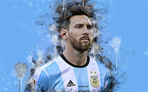 Descargar Fondos De Pantalla Lionel Messi Pintura Arte 4k La Cara