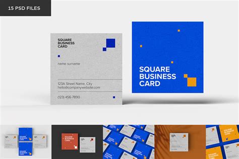 Square Business Card Mockups On Behance