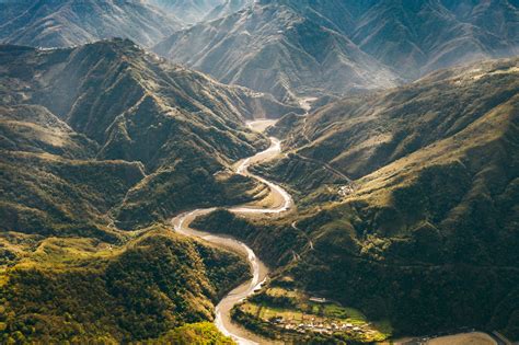 Aerial View Of Mountains In Taiwan Bethy Bright And Dark