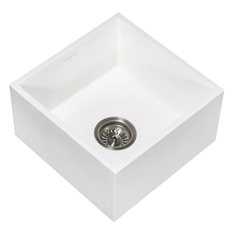 Kingston Brass Arcticstone Solid Surface Undermount 15 Square Single