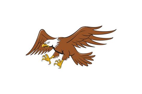 American Bald Eagle Swooping Cartoon ~ Illustrations