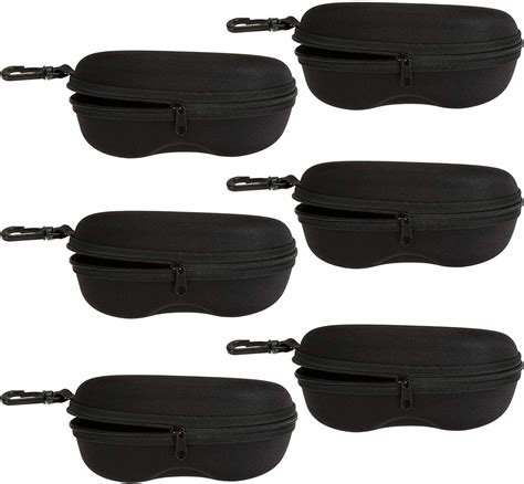 Wuweot Pack Of 6 Safety Glasses Cases Zipper Shell Travel Eyeglasses Cases For Sports Size