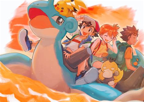 Pikachu Ash Ketchum Misty Lapras Psyduck And 2 More Pokemon And 2