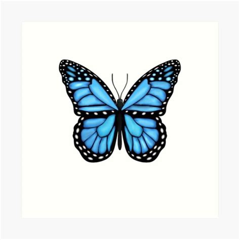 Blue Butterfly Art Print For Sale By Amywang716 Redbubble