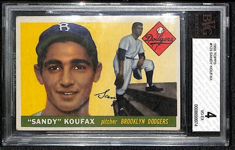 Koufax did get that treatment, courtesy of card #503 of the dodgers. Lot Detail - 1955 Topps #123 Sandy Koufax Rookie Card BVG 4