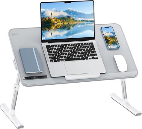 Saiji Adjustable Laptop Bed Tray Table Large Size Detachable Stopper