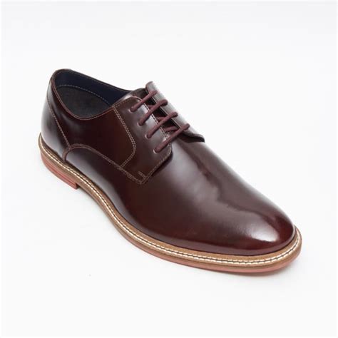 Lucini Lucini Formal Men Burgundy Leather Formal Lace Up Shoes Wedding