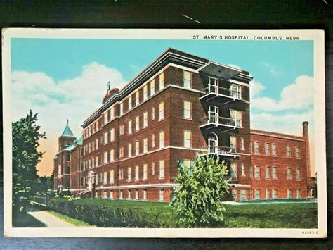 Vintage Postcard 1915 1930 St Marys Hospital Columbus Nebraska