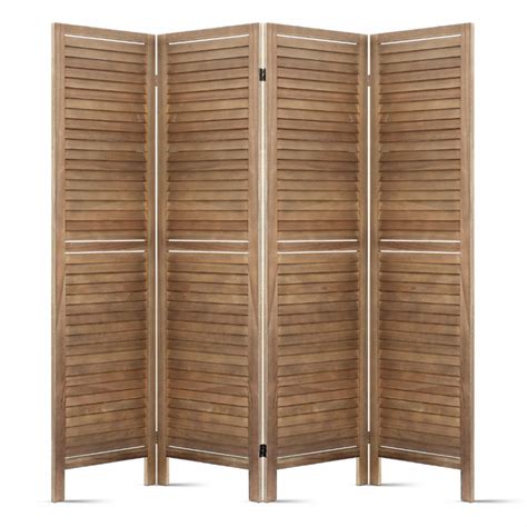 Artiss 4 Panel Room Divider Screen Privacy Dividers Timber Wood Timber