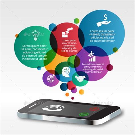 Vector Isometric Mobile Phone With Incoming Call For Infographic