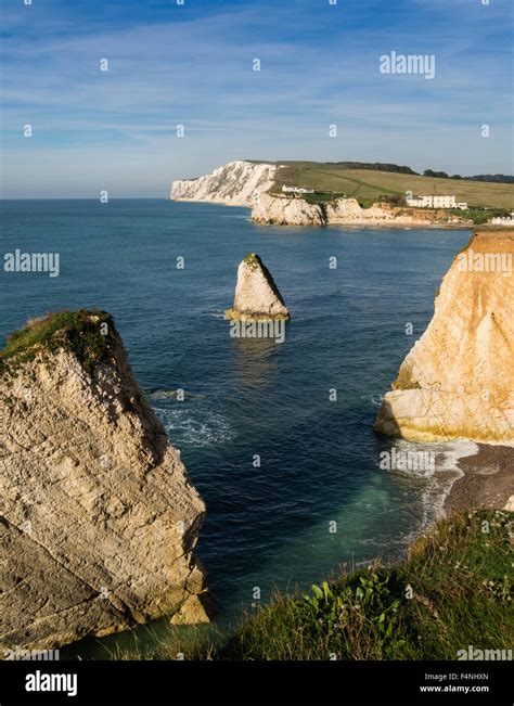 Freshwater Bay Cliffs And Rocks Isle Of Wight England Uk Stock Photo