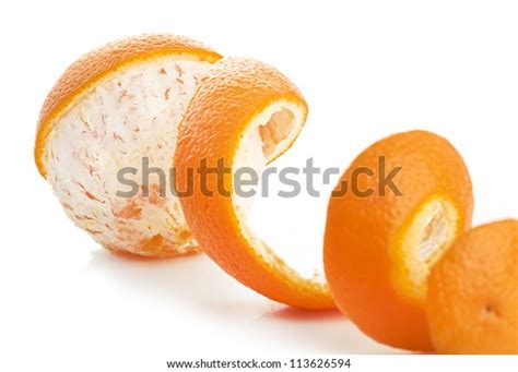 Orange Peeled Spiral Skin Isolated On Stock Photo 113626594 Shutterstock