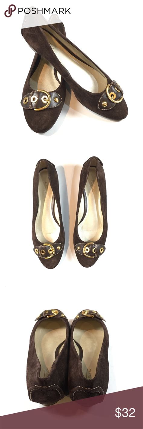 Talbots Brown Suede Leather Ballet Flats Size 95 Leather Ballet