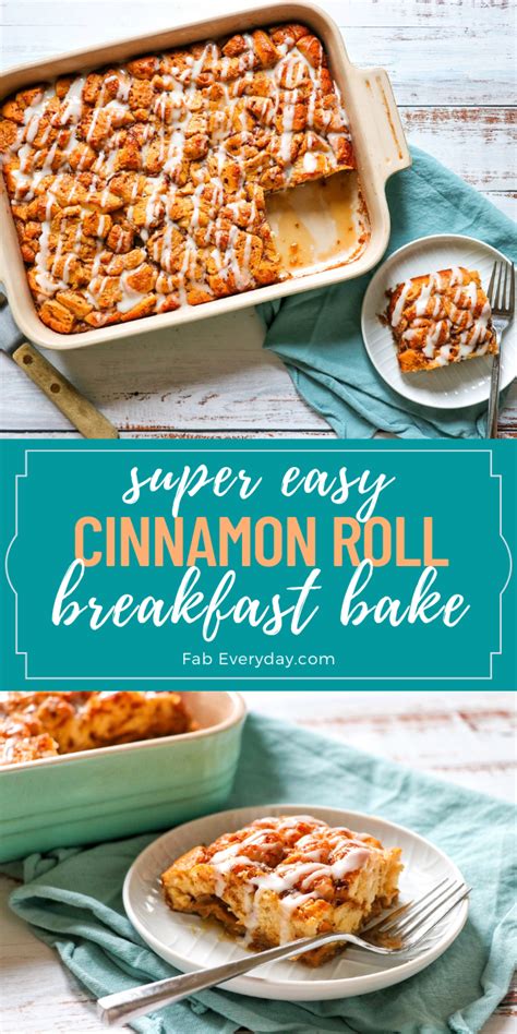 Cinnamon Roll Breakfast Casserole Quick And Easy Cinnamon Roll Bake Fab Everyday